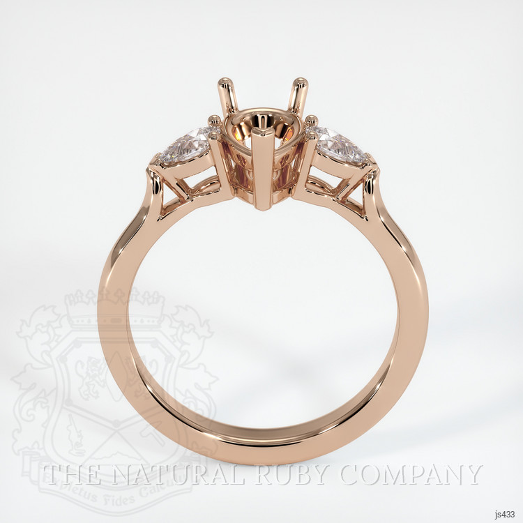 18K Rose Gold Three Stone Ring Setting