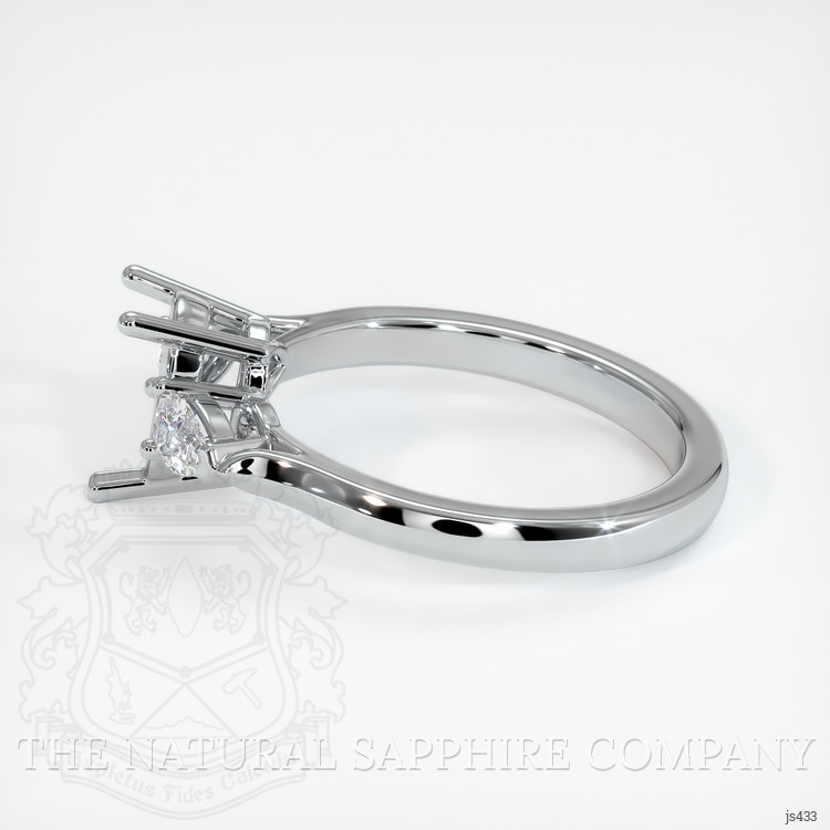 10K White Gold Three Stone Ring Setting