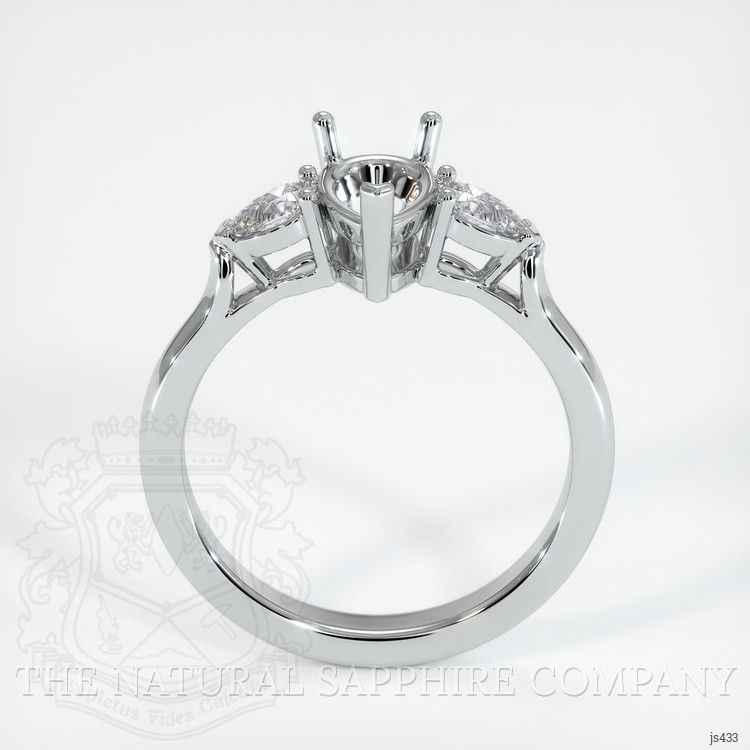 18K White Gold Three Stone Ring Setting