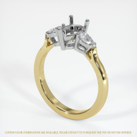 14K White & Yellow Three Stone Ring Setting Image