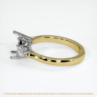 14K White & Yellow Three Stone Ring Setting Image