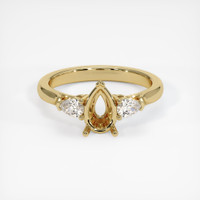 10K Yellow Gold Three Stone Ring Setting Image