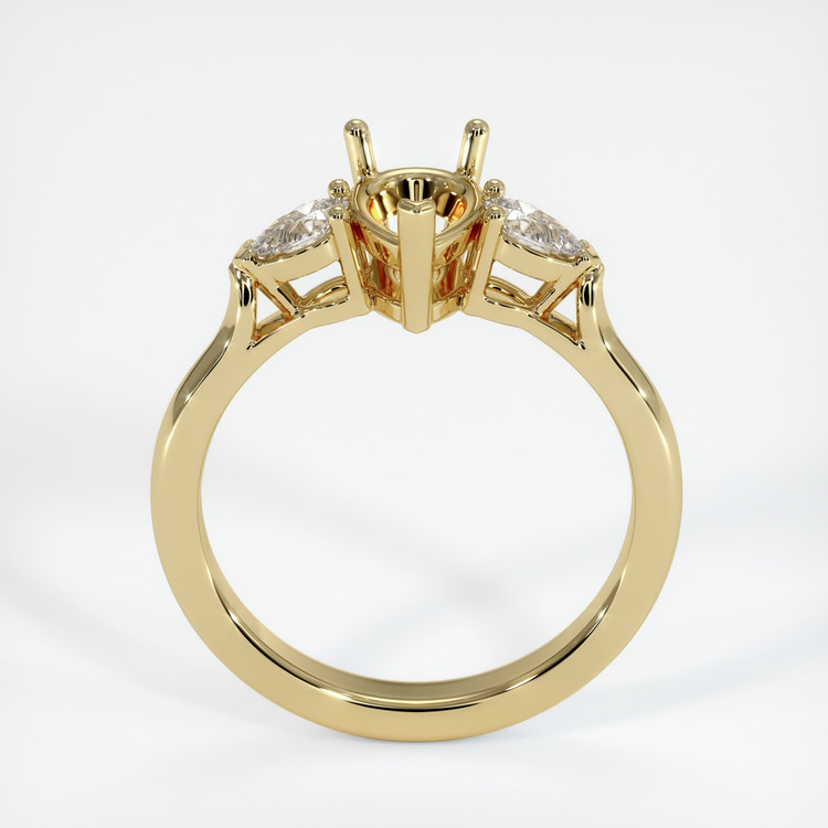 10K Yellow Gold Three Stone Ring Setting