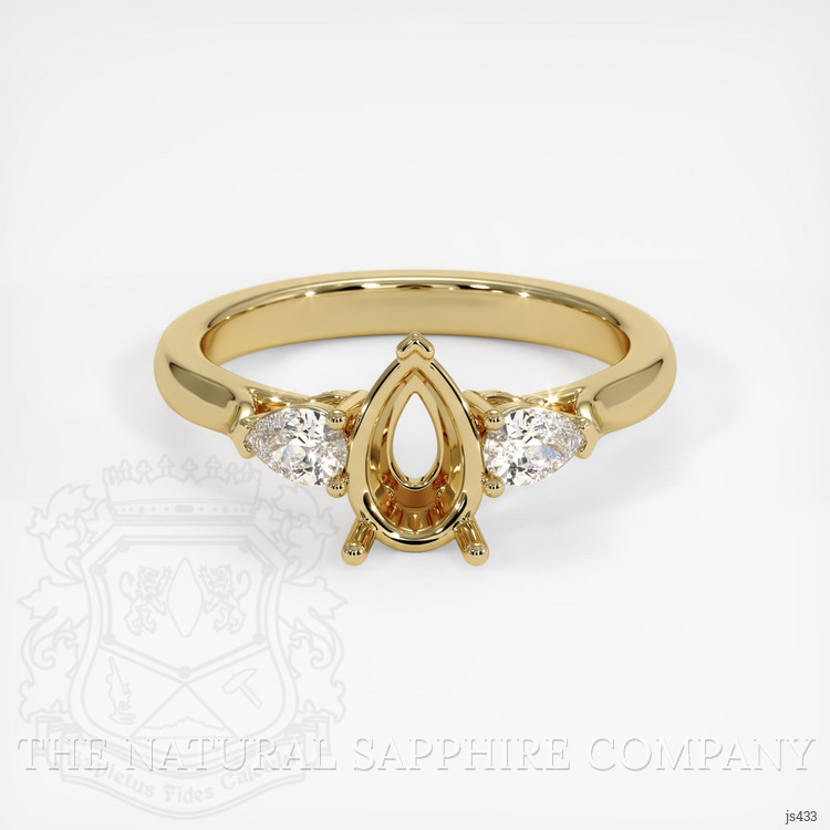 14K Yellow Gold Three Stone Ring Setting