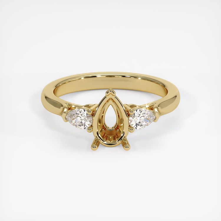 14K Yellow Gold Three Stone Ring Setting