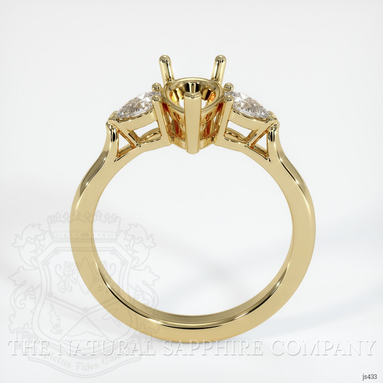 14K Yellow Gold Three Stone Ring Setting