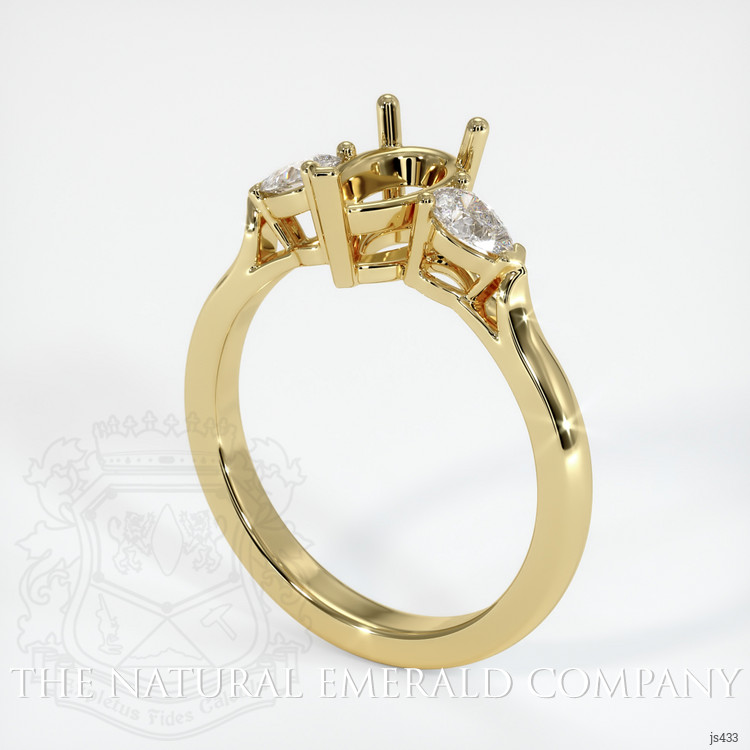18K Yellow Gold Three Stone Ring Setting