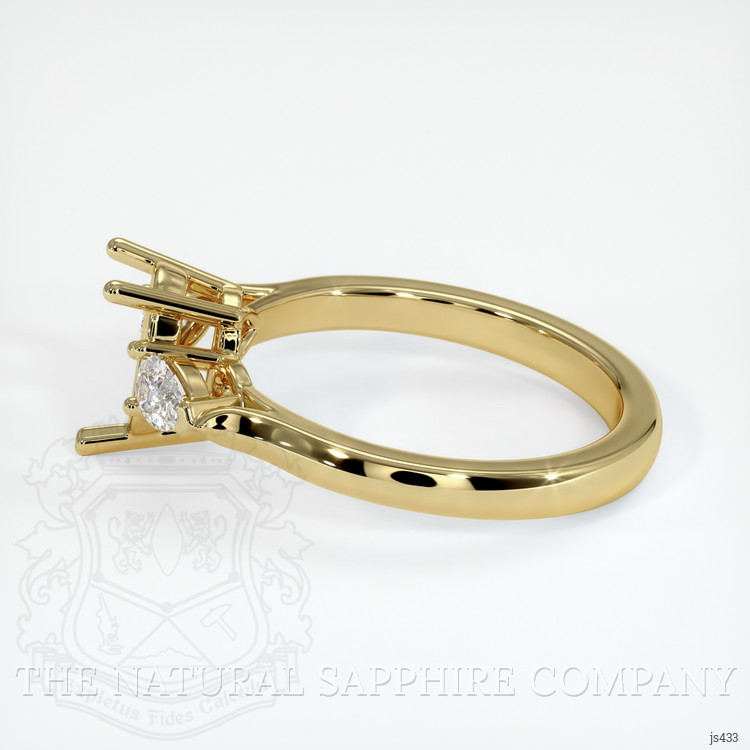 18K Yellow Gold Three Stone Ring Setting