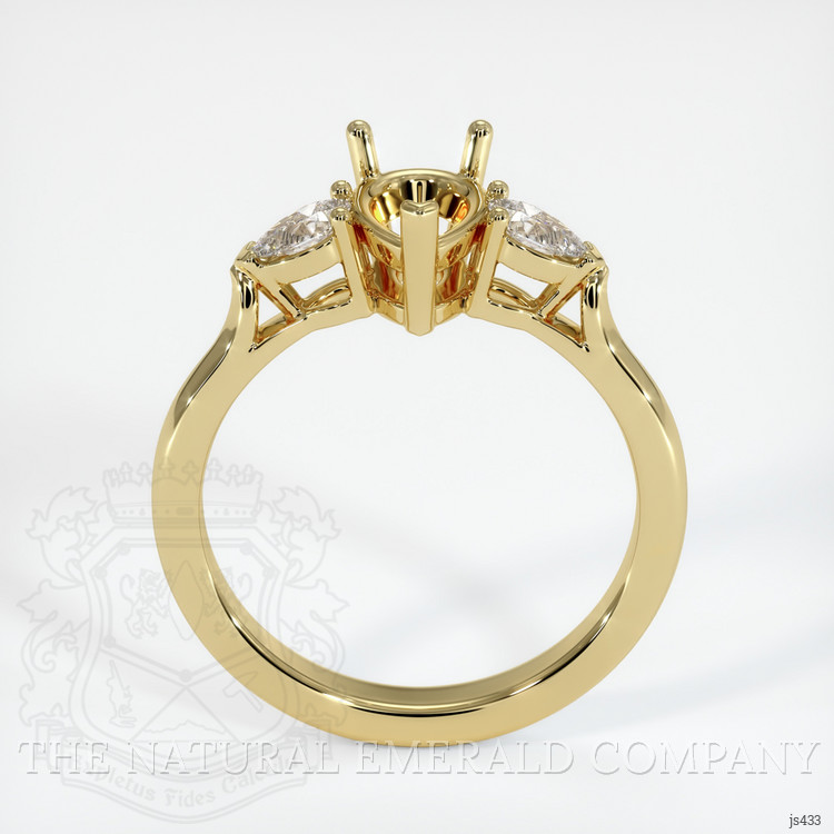 18K Yellow Gold Three Stone Ring Setting
