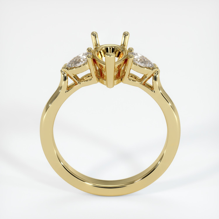 18K Yellow Gold Three Stone Ring Setting