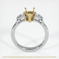 14K Yellow & White Three Stone Ring Setting Image