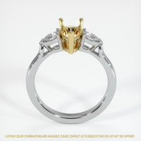 18K Yellow & White Three Stone Ring Setting Image