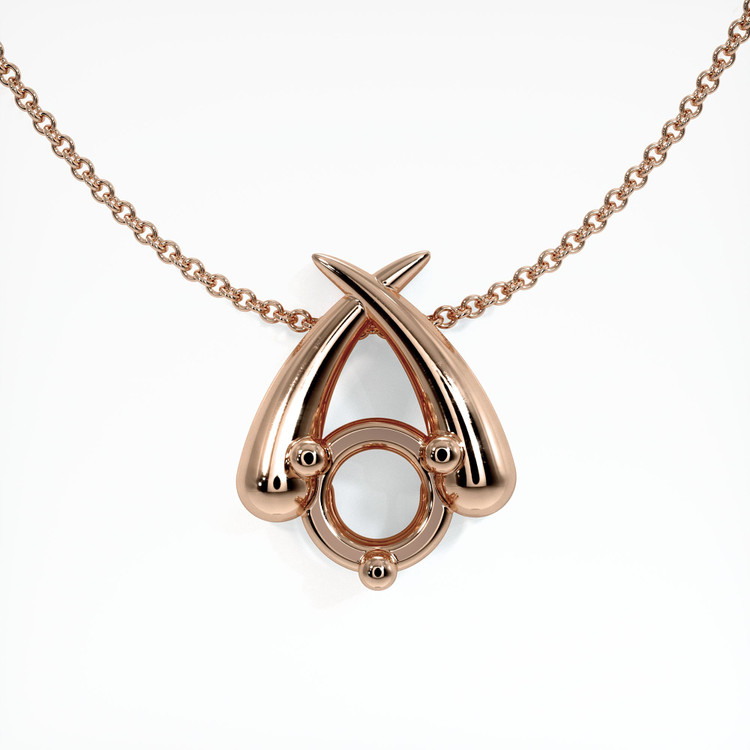 14K Rose Gold Solitaire Pendant Setting