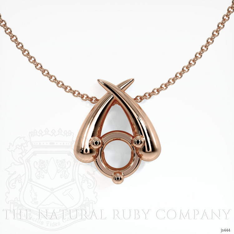 14K Rose Gold Solitaire Pendant Setting