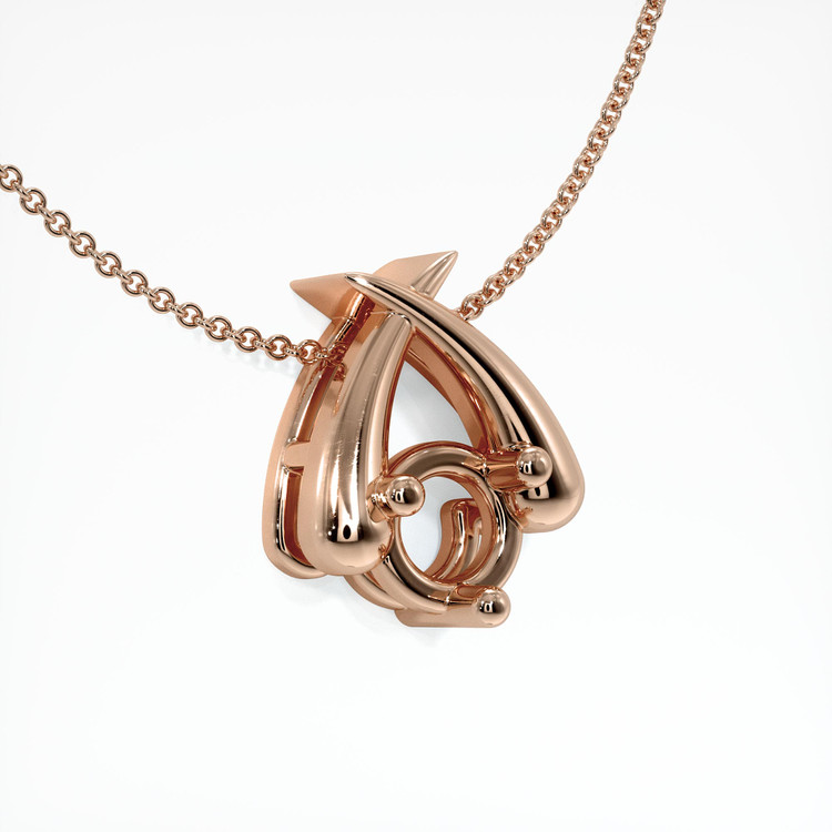 14K Rose Gold Solitaire Pendant Setting