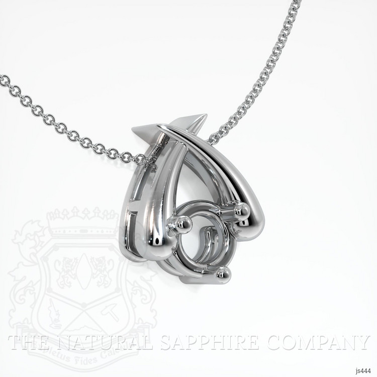 10K White Gold Solitaire Pendant Setting