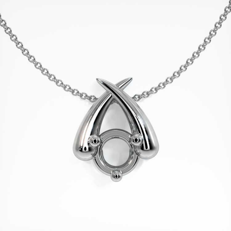 14K White Gold Solitaire Pendant Setting