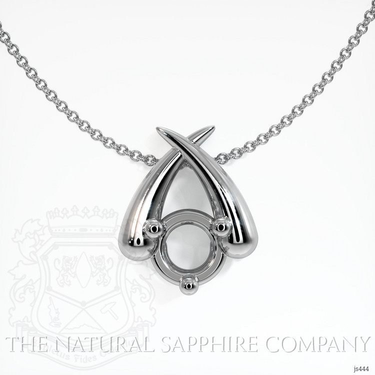 18K White Gold Solitaire Pendant Setting