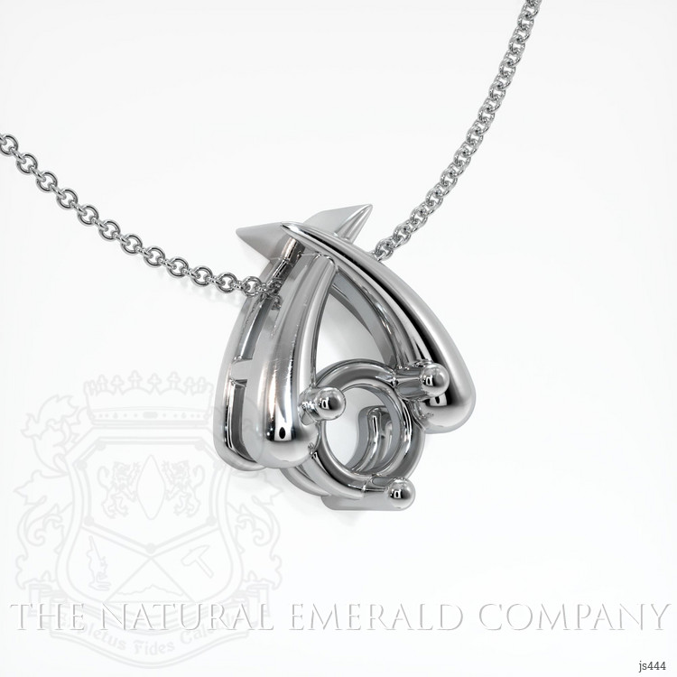 18K White Gold Solitaire Pendant Setting