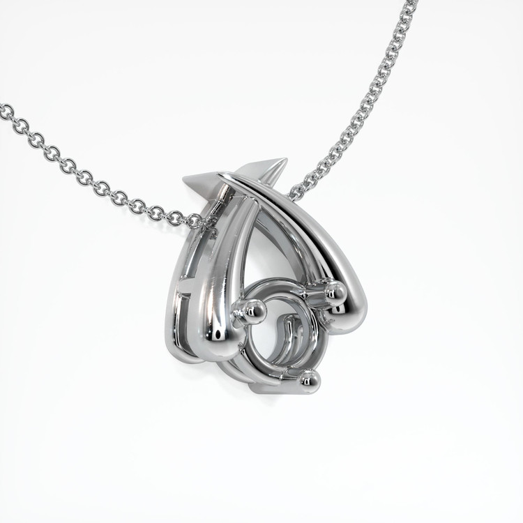 18K White Gold Solitaire Pendant Setting