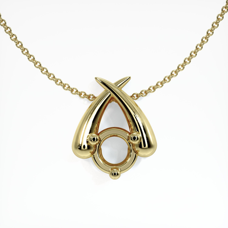 14K Yellow Gold Solitaire Pendant Setting