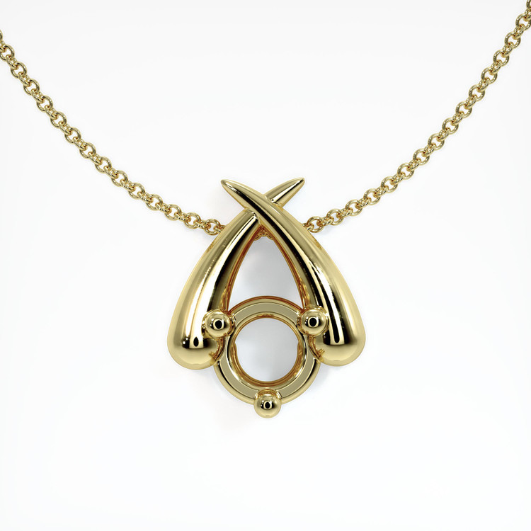 18K Yellow Gold Solitaire Pendant Setting