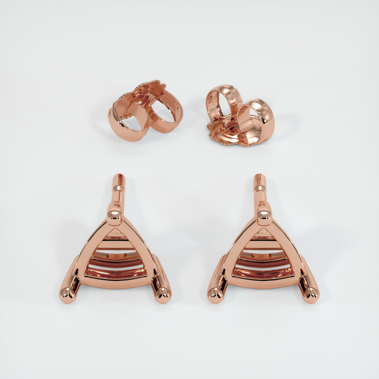 14K Rose Gold Studs Earring Setting