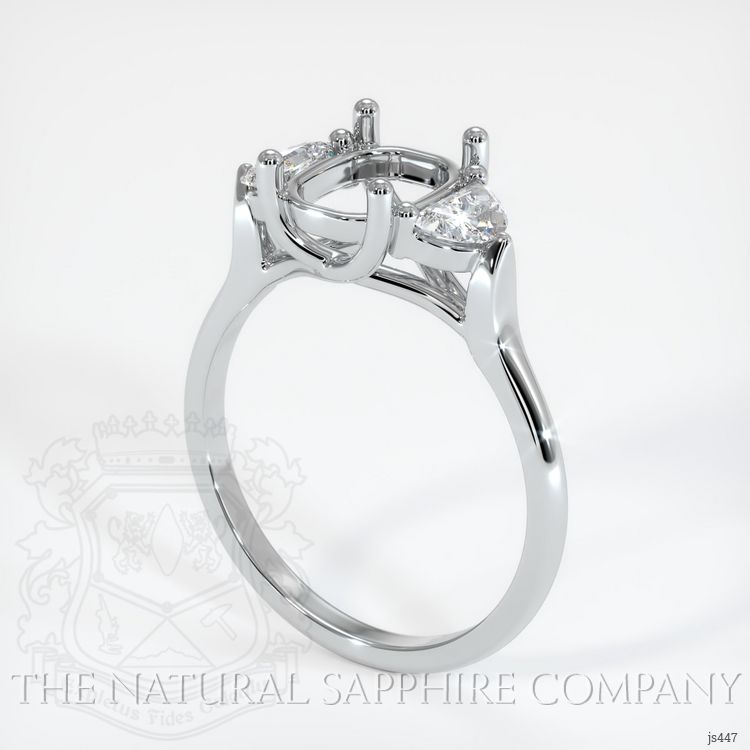 Platinum 950 Three Stone Ring Setting