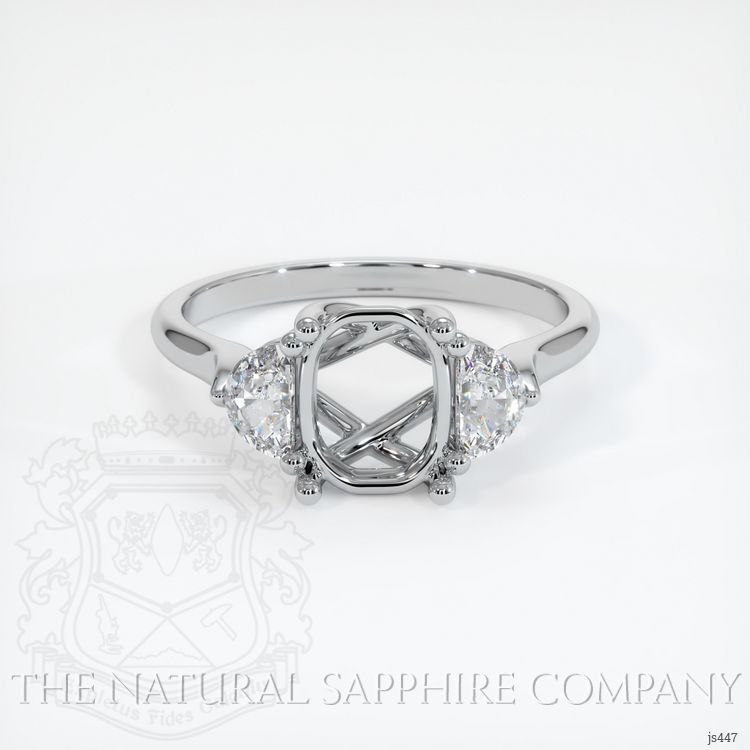 Platinum 950 Three Stone Ring Setting