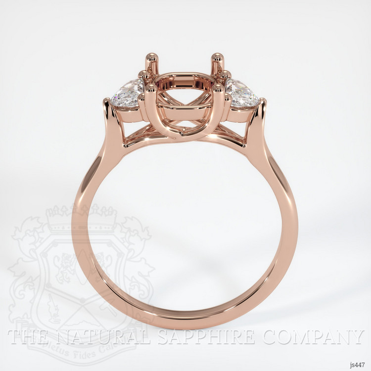 14K Rose Gold Three Stone Ring Setting