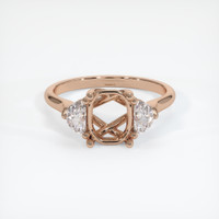 18K Rose Gold Three Stone Ring Setting Image
