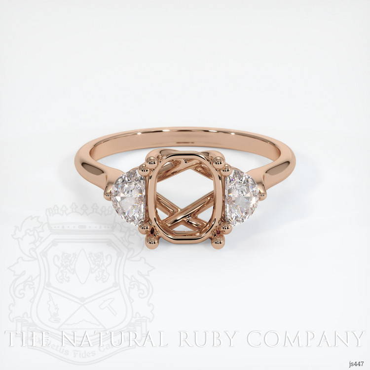 18K Rose Gold Three Stone Ring Setting
