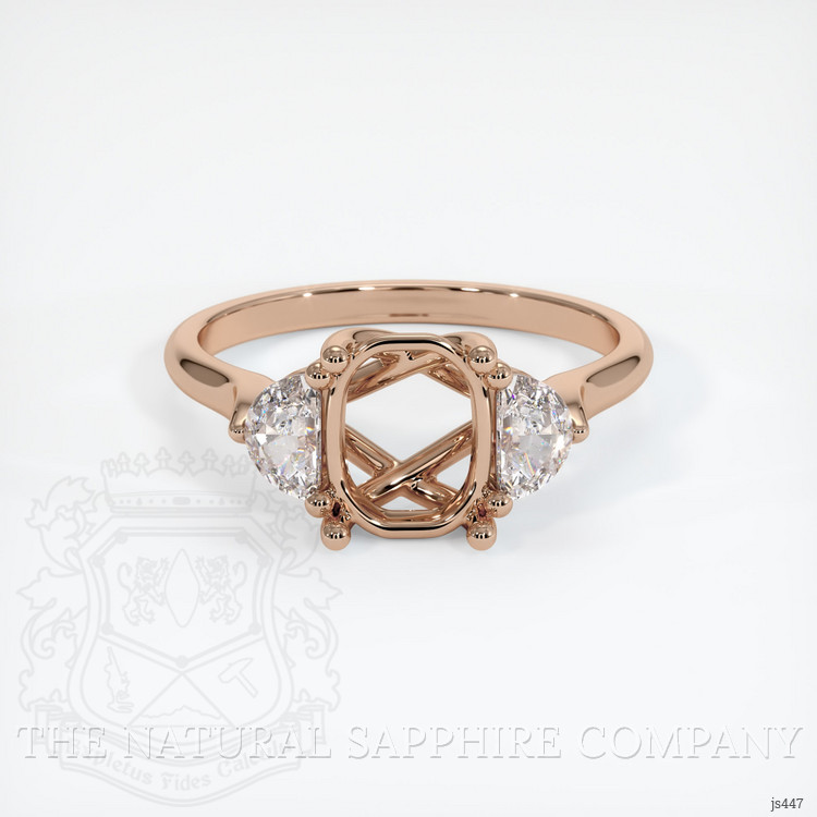 18K Rose Gold Three Stone Ring Setting