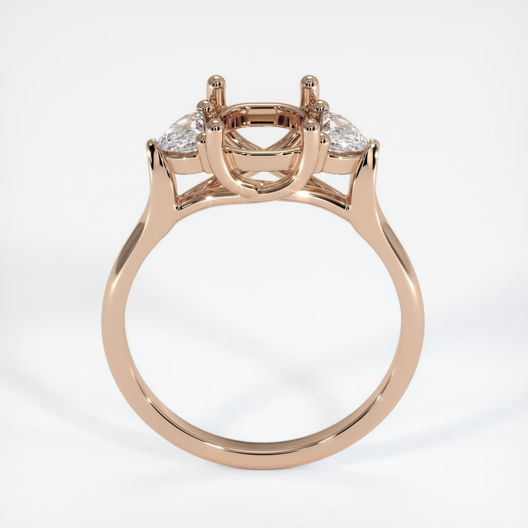 18K Rose Gold Three Stone Ring Setting