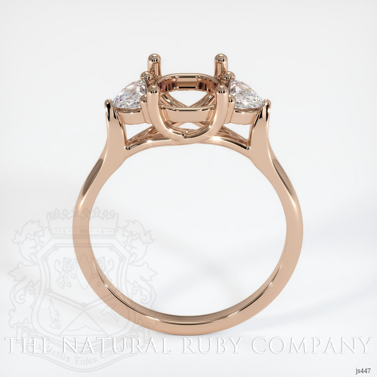 18K Rose Gold Three Stone Ring Setting