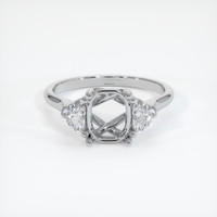 10K White Gold Three Stone Ring Setting Image
