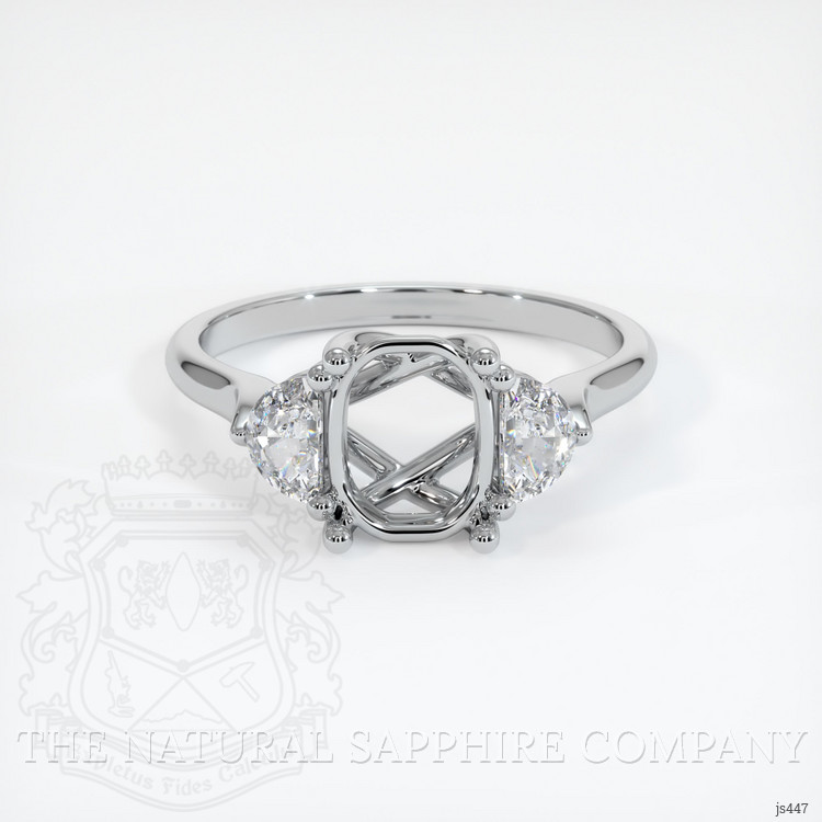 10K White Gold Three Stone Ring Setting