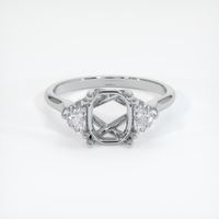 14K White Gold Three Stone Ring Setting Image