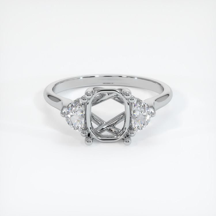 14K White Gold Three Stone Ring Setting