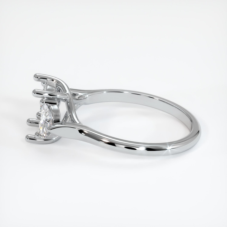 14K White Gold Three Stone Ring Setting