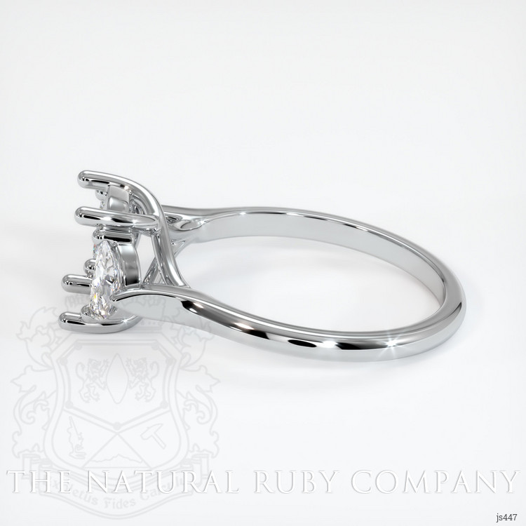 14K White Gold Three Stone Ring Setting