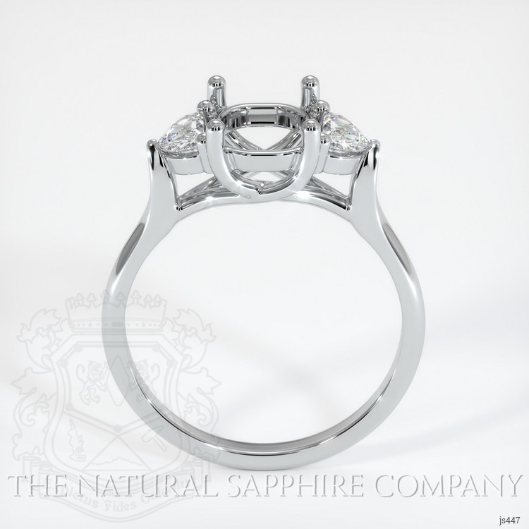 14K White Gold Three Stone Ring Setting
