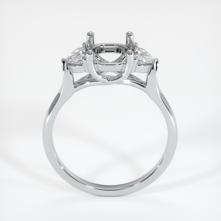 14K White Gold Three Stone Ring Setting