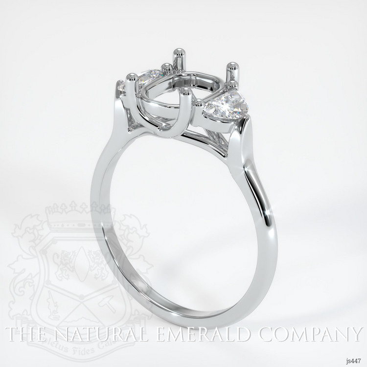 18K White Gold Three Stone Ring Setting
