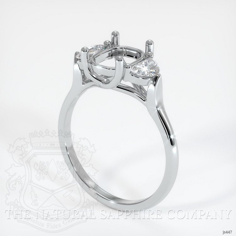 18K White Gold Three Stone Ring Setting