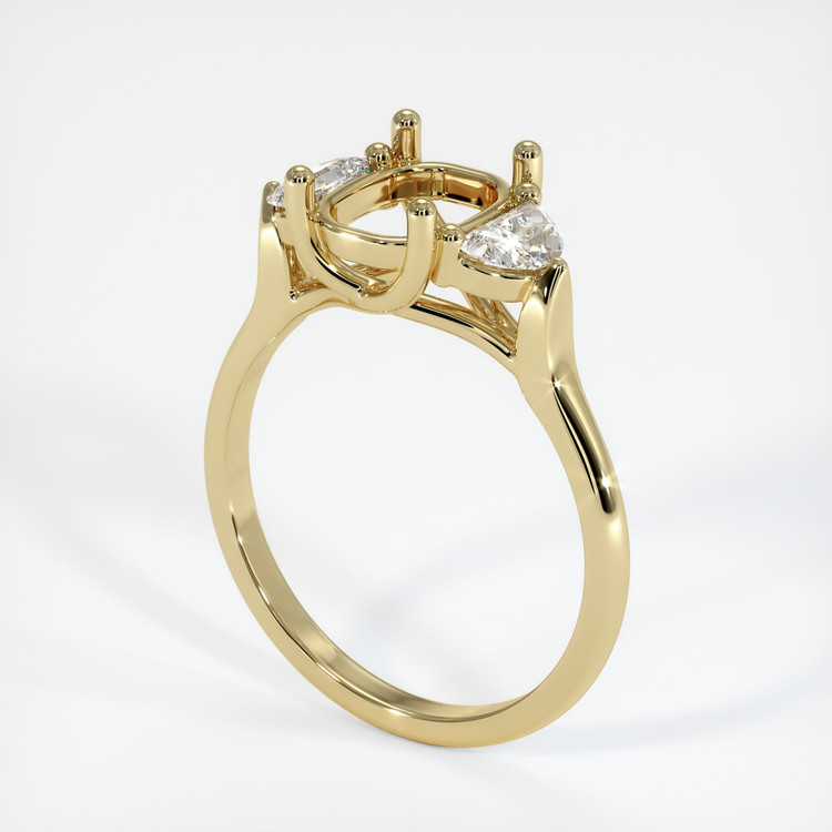 14K Yellow Gold Three Stone Ring Setting