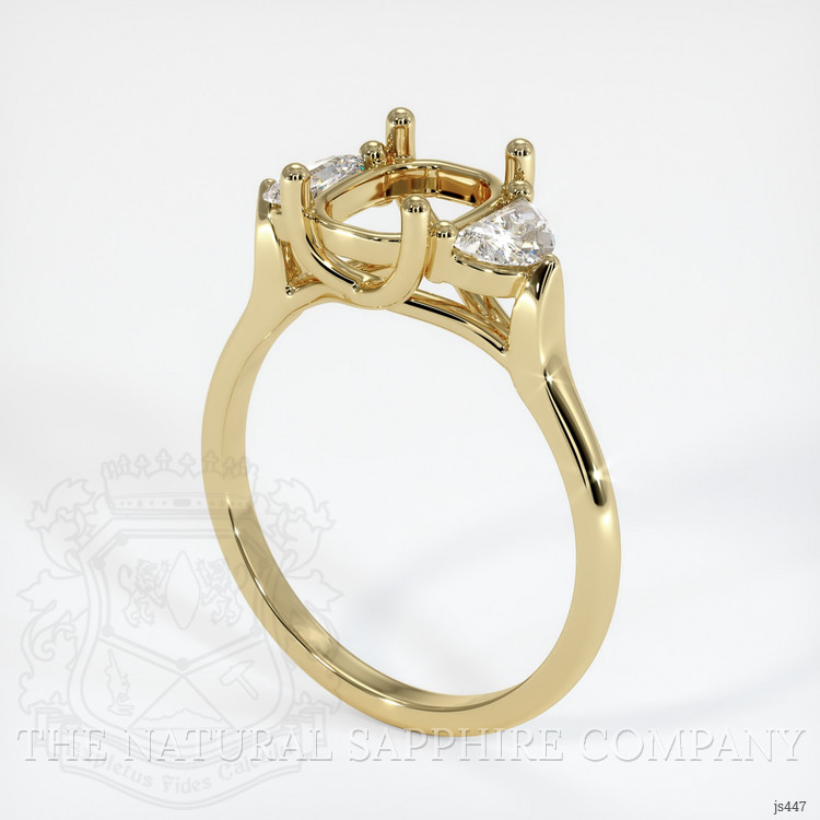 14K Yellow Gold Three Stone Ring Setting
