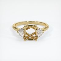 14K Yellow Gold Three Stone Ring Setting Image