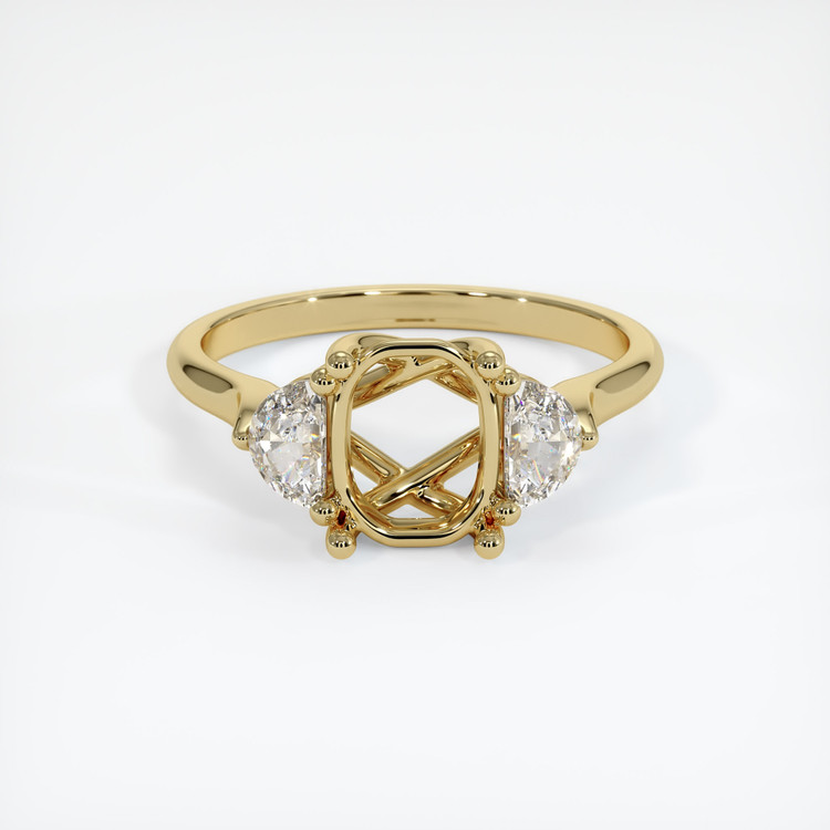 14K Yellow Gold Three Stone Ring Setting