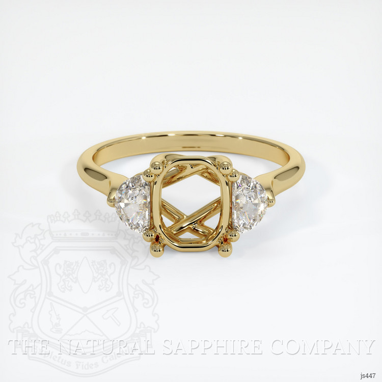 14K Yellow Gold Three Stone Ring Setting